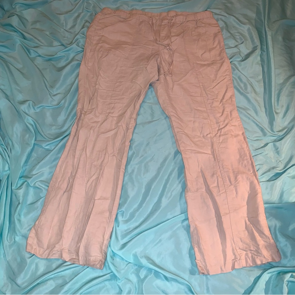 New York & Company Cream Linen Pants Size Large - Picture 2 of 7